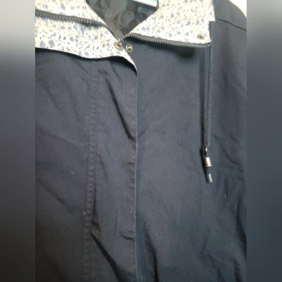 Blair Jacket 3x Womans Plus Full Zip Button Blue Collared Hooded - Picture 3 of 6